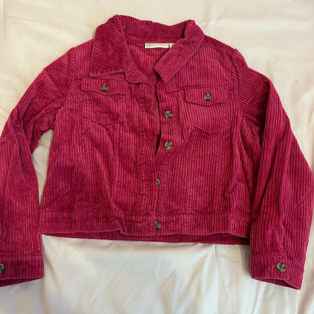 Cynthia Rowley Kids Corduroy Jacket - Deep Pink.